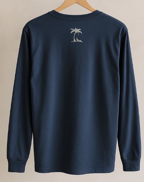 Signature Long Sleeve Island Bum T-shirt - Classic Blue