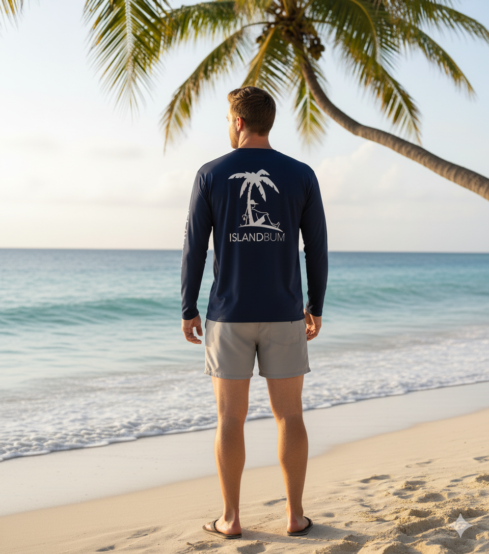UPF 50 Performance Pocket L/S Shirt - Navy Blue