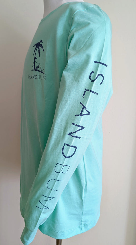 Signature Long Sleeve Island Bum T-shirt - Seafoam Green