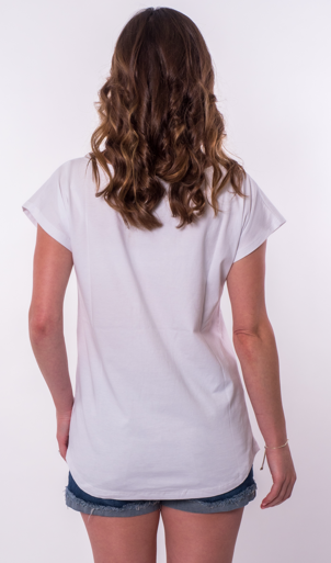 Anchor Scoop Neck Tee - White