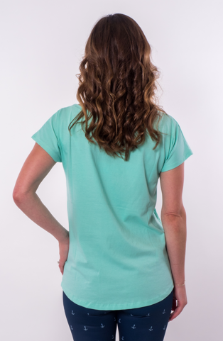 Anchor Scoop Neck Tee - Seafoam