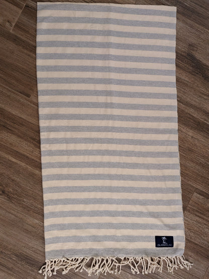 Classic Stripe Turkish Towel - Light Blue