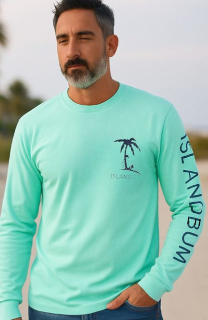 Signature Long Sleeve Island Bum T-shirt - Seafoam Green