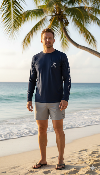 UPF 50 Performance Pocket L/S Shirt - Navy Blue