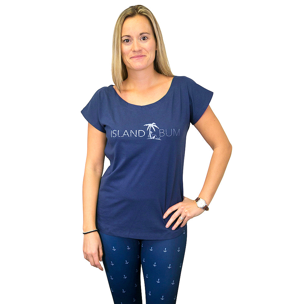Mrs. Joe Scoop Neck Tee - Classic Blue