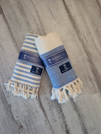 Classic Stripe Turkish Towel - Light Blue