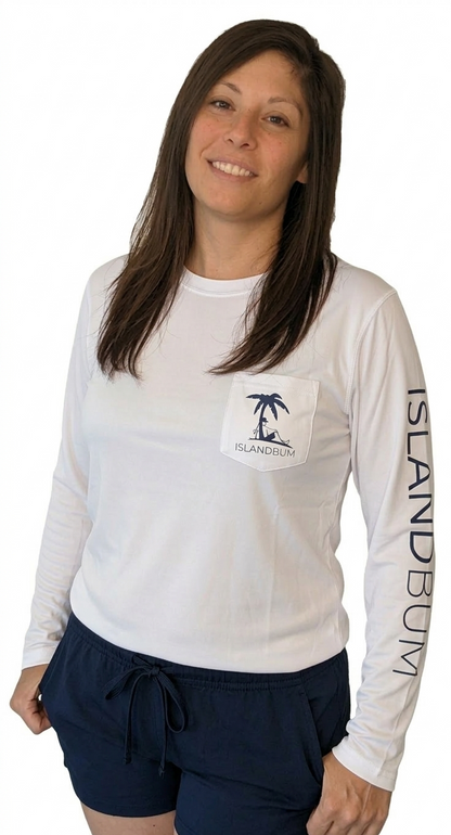 UPF 50 Performance Pocket L/S Shirt - White