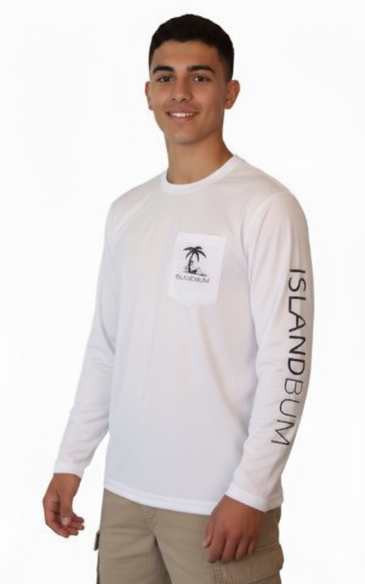 UPF 50 Performance Pocket L/S Shirt - White