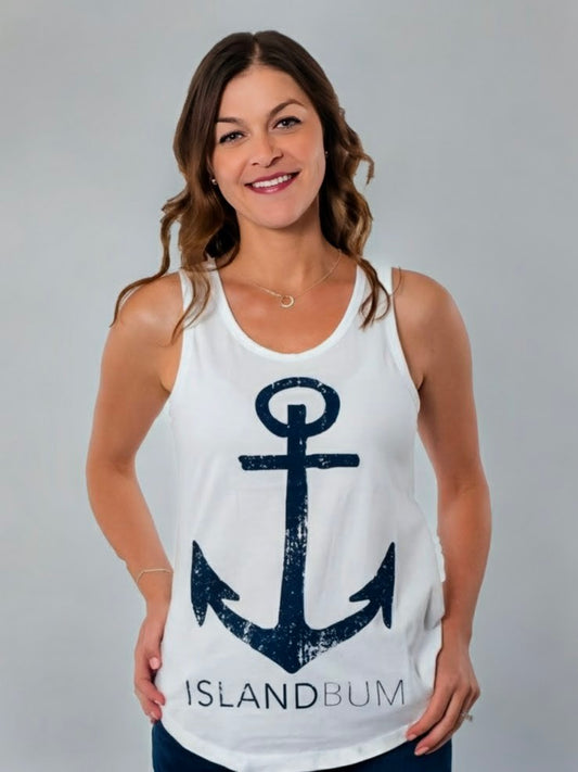 Anchor Tank Top - White