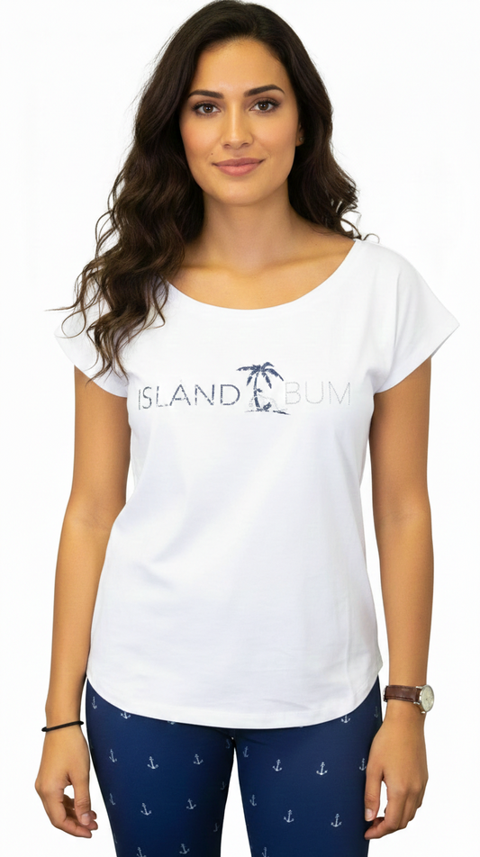 Mrs. Joe Scoop Neck Tee - White