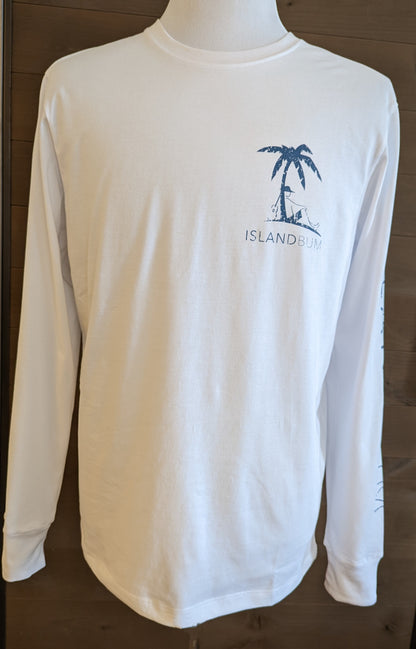 Signature Long Sleeve Island Bum T-shirt - White