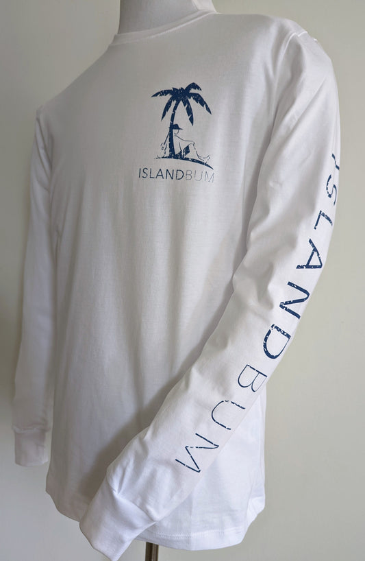 Signature Long Sleeve Island Bum T-shirt - White