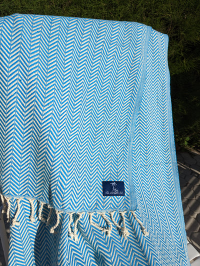 Turquoise Wavy Turkish Towel