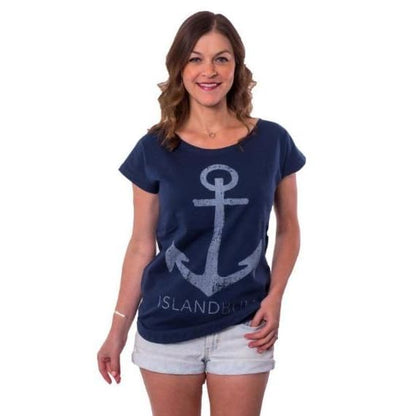 Anchor Scoop Neck Tee - Classic Blue - Apparel