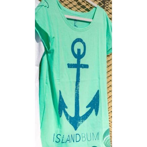 Anchor Scoop Neck Tee - Seafoam - Apparel