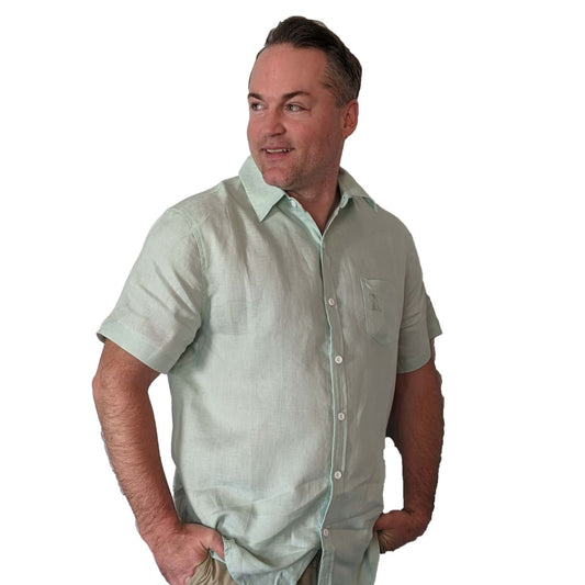 Signature Pocket Linen S/S - Seafoam - Apparel