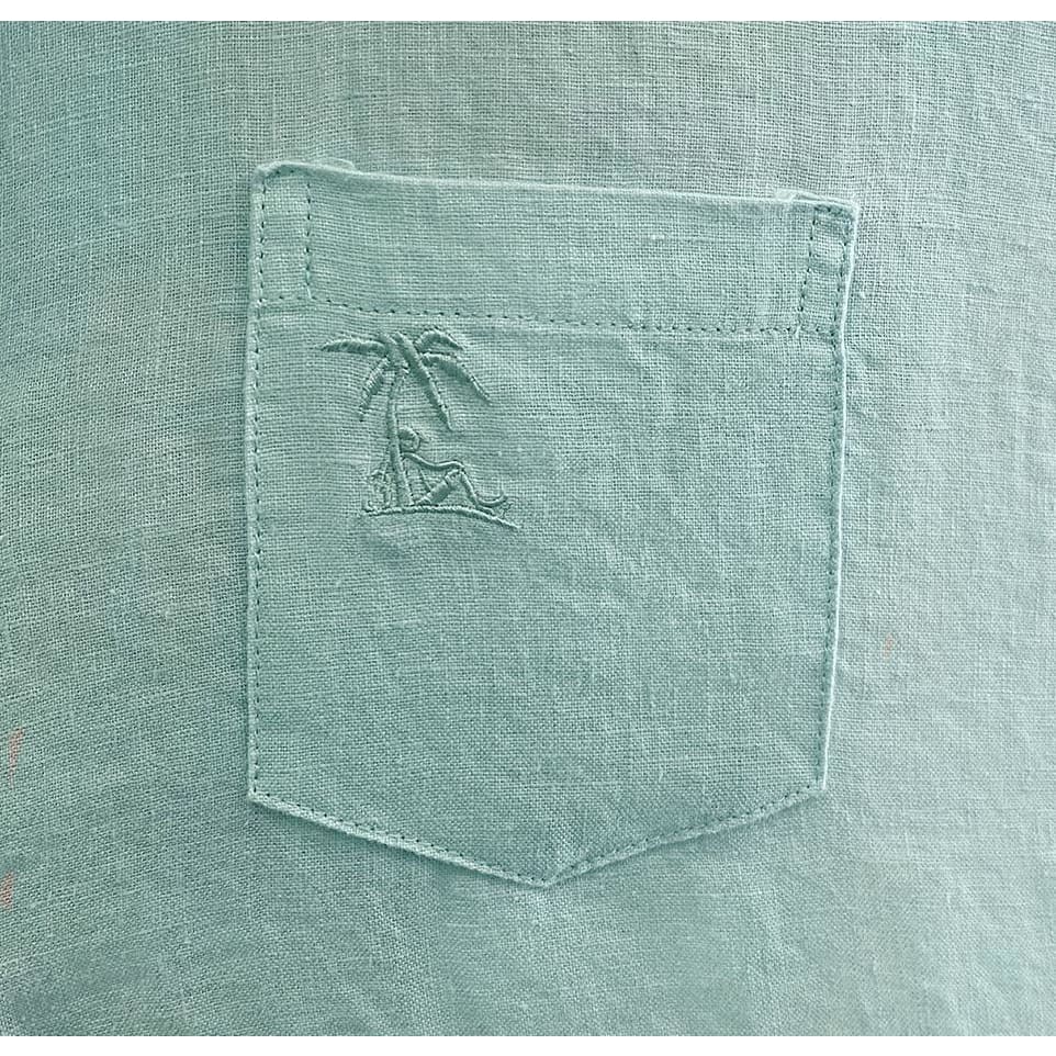 Island Bum Signature Linen Short Sleeve Seafoam