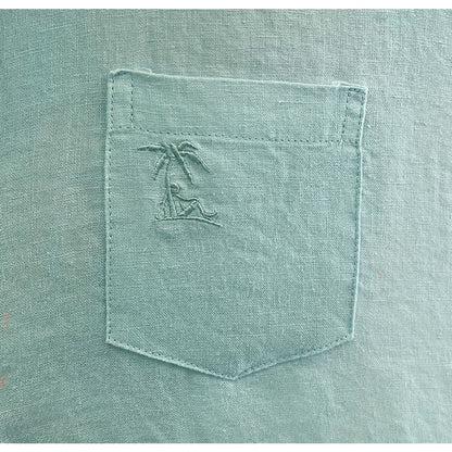 Island Bum Signature Linen Short Sleeve Seafoam