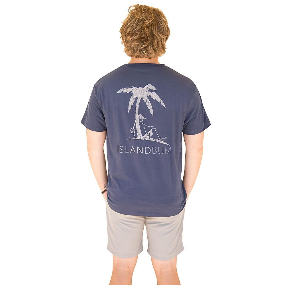 Island Bum Tiki Joe Chest T-Shirt Blue