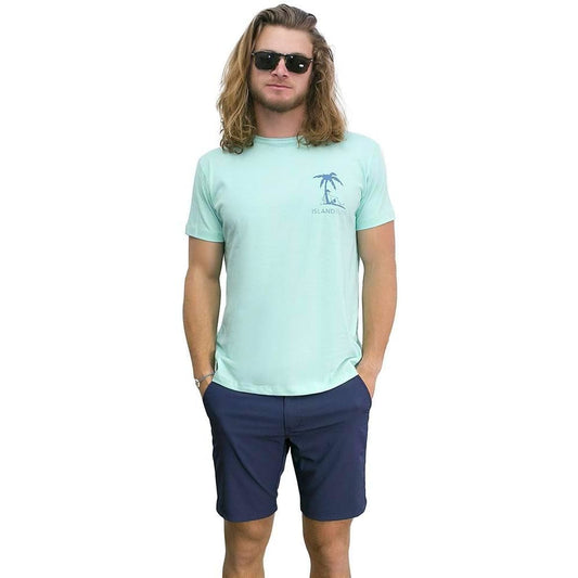 Island Bum Tiki Joe Chest T-shirt Seafoam Green