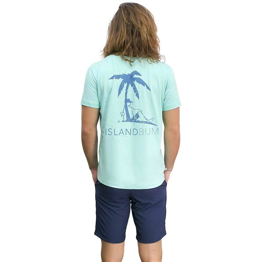 Island Bum Tiki Joe Chest T-shirt Seafoam Green