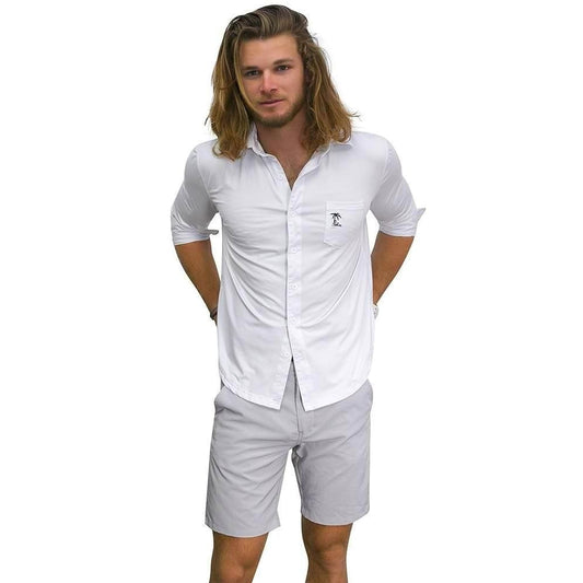 UPF 50 Performance Pocket Button Up L/S Shirt White