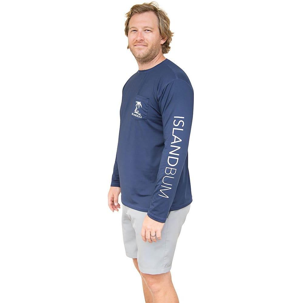Island Bum Performance Pocket Long Sleeve Navy Blue